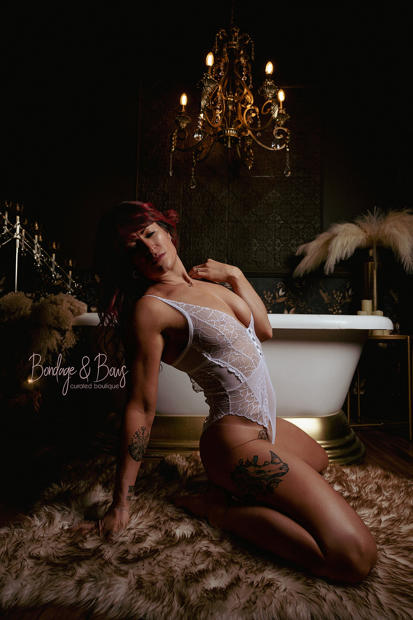 Ivory Lace-Up Bridal Teddy