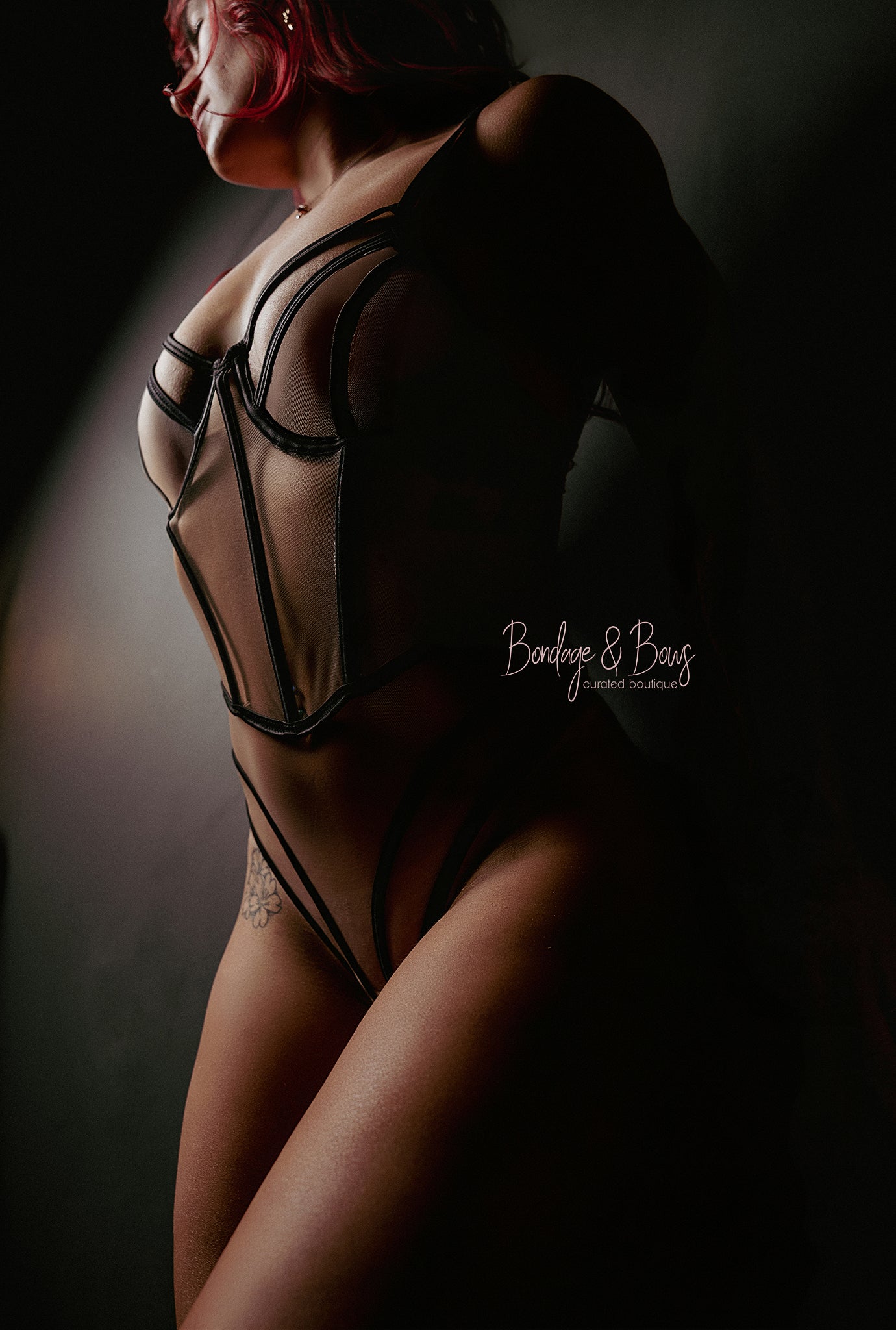 Midnight Contour Mesh Bodysuit